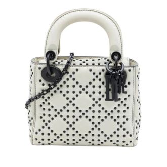 Dior Pre-owned Lady Dior Mini Bag - Dames - Pre-owned - Wit - Maat: ONE Size Leer
