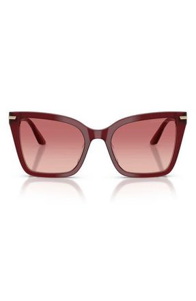 Emporio Armani 53mm Gradient Square Sunglasses in Shiny Bordeaux /Pink Red at Nordstrom