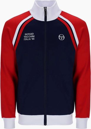 Sergio Tacchini Mens Sergio Tacchini Ghibli Davis Track Top Jacket Maritime Blue/Adrenaline Rush/White - Red - Size: 40/Regular