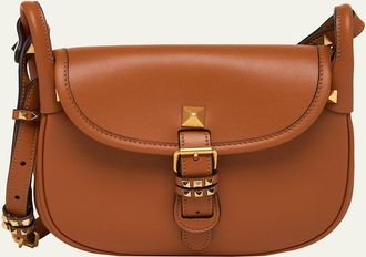 Valentino Garavani Small Rockstud Leather Saddle Crossbody Bag
