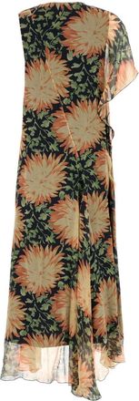 Loewe Womens Printed Silk Dress Multicolor