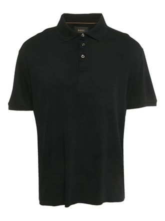BOSS L-Perry cotton polo shirt - Black