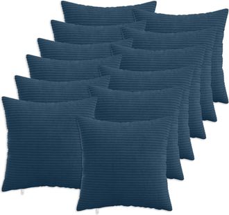 vidaXL Funda De Almohada 12 Pcs Heerlen Azul Marino 50 X 50 Cm Pana Vidaxl