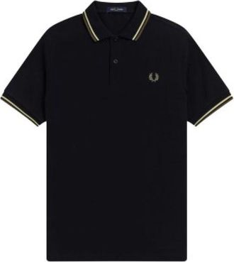 Fred Perry Double Stripe Polo Shirt M3600 - Heren - Polos - Zwart - XL - Katoen - Tops