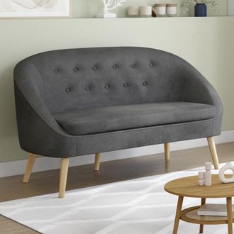 IDMarket Idmarket - Sof&aacute; Cama De Terciopelo Gris Sonia