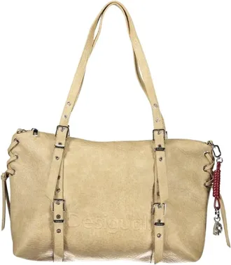 Desigual Schoudertas met gespdetails - Dames - Tassen - Beige - Maat: ONE Size