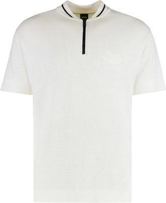 BOSS Polo con zip - Bianco