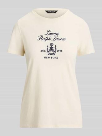 Lauren Ralph Lauren Relaxed Fit T-Shirt aus Baumwoll-Mix in Sand, Gr&ouml;&szlig;e XXL