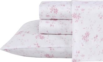Laura Ashley Garden 300 Thread Count Cotton Set of 2 Pillowcases in Tea Rose at Nordstrom Rack, Size Standard