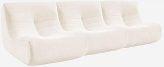 Sweeek Sweeek - Sof&aacute; Modular De Pana, 3 Plazas, Sokol Pana, Crema, 91x105x72 Cm