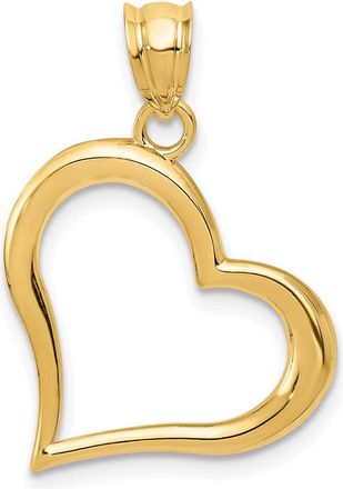 Diamond2Deal 14k Yellow Gold Polished Open Dangling Heart Pendant