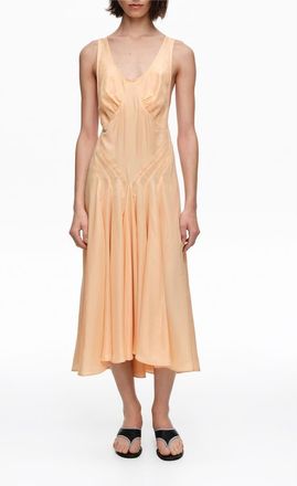 Bimba & Lola Silk Cross-Back Midi Dress in Orange at Nordstrom, Size Medium