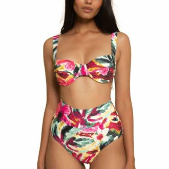 Montce Swim Bustier Bikini Top And High Rise Bikini Bottom Set In Isla Floral