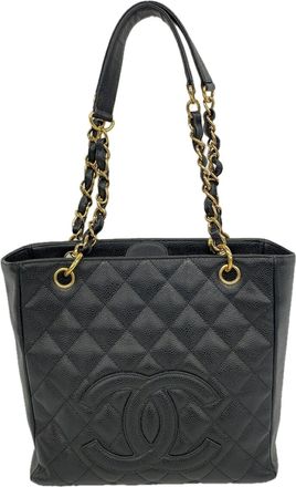 Chanel Black Grained Calfskin Tote Bag (Pre-Owned)