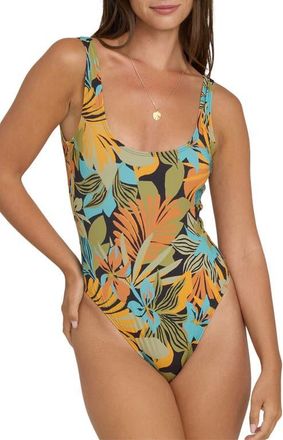 Billabong Des Tropiques One-Piece Swimsuit in Black Multi at Nordstrom, Size Small