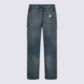 Carhartt Work in Progress Mens Jeans Blue Worn Used Wash