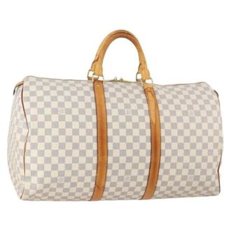Louis Vuitton Pre-owned Weekend Bags, female, White, Size: ONE SIZE Pre-owned Damier Azur Boston Bag