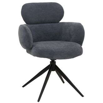 Hhg Hhg - Nunca Usado] Silla De Comedor 259, Silla De Cocina Tapizada, Giratoria Con Retorno Autom&aacute;tico, Tela (310 G/m&sup2;) Chenilla &Ouml;ko-tex, Gris Azulado