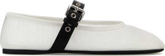 Miu Miu White Slip On Ballet Flats