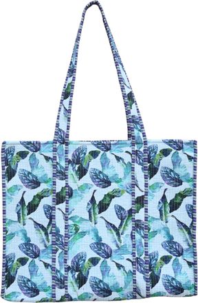 Generic Quilted Cotton Tote Bag for Women - Tropical Print Shoulder Bag, Lightweight Travel & Beach Shopping Bag, Reusable Everyday Carry Bag