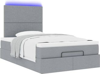 vidaXL Vidaxl - Estructura De Cama Otomana Colch&oacute;n Tela Gris Claro 120x200cm