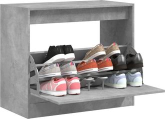 vidaXL Vidaxl - Zapatero Madera De Ingenier&iacute;a Gris Hormig&oacute;n 80x42x69 Cm