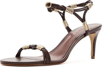 Schutz Nara Mid Womens Sandals Root Brown : 6.5 M, Leather