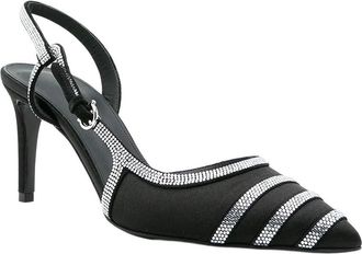 Ferragamo 85Mm Rhinestone Leather Slingback Pump