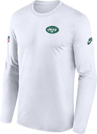 Nike New York Jets Alt Legend Small Logo Nike Mens Dri-FIT NFL Long-Sleeve T-Shirt in White | 02TJ10AQ9Z-UE8