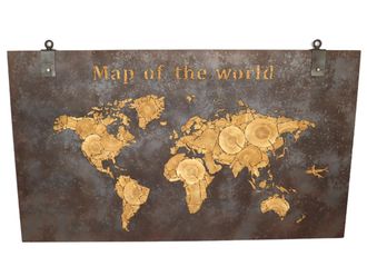 Schubiger M&ouml;bel Wandschmuck Weltkarte Tanne H: 80 cm