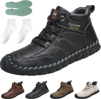 Generic Umhaven Schuhe Herren, Mens Casual Leather Good Arch Support & Non-Slip Outdoor Breathable Walking Wasserdicht Shoes (Black, Adult, Men, 11, Numeric, 