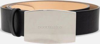 Dsquared2 Mens Text Branding Leather Belt Black - Size: 105