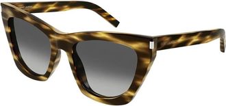 Saint Laurent New Wave SL 214 Kate Zonnebril - Dames - Zonnebrillen - Bruin - 55 MM - Nylon - Accessoires