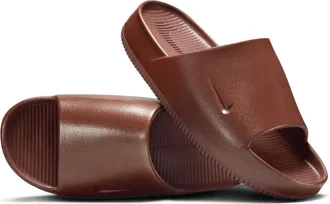 Nike Womens Calm Slides in Brown | HF2719-200