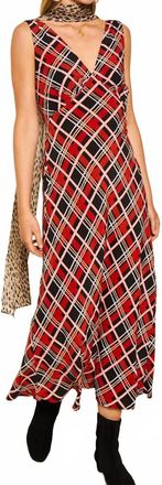 Rixo Sandrine Dress In Painted Check Red