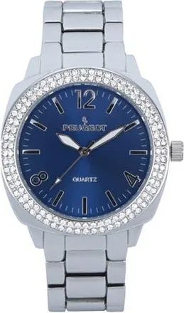 Peugeot Boyfriend Round Crystal Bracelet Watch- 40MM in Blue at Nordstrom