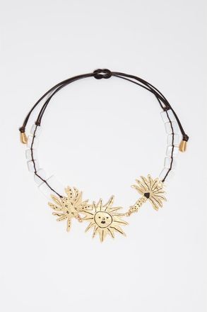 Bimba & Lola Brushed Gold Sun And Animal Necklace at Nordstrom