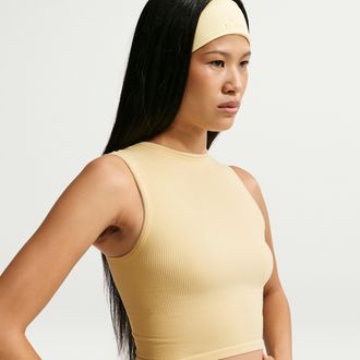 Nike Womens SKIMS Ribbed Seamless Muscle Tank Top in Yellow | IU2219-723