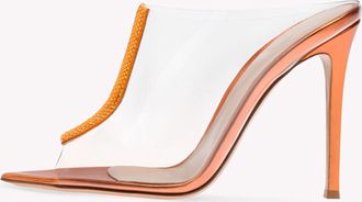 Generic Orange,4.5 UK,Womens Clear Sandals Peep Open Toe Stiletto High Heels Slip On Transparent Strap Pumps Mules Summer Backless Party Wedding Dress Shoes