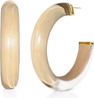 Gold & Honey Womens Medium Illusion Hoop Earrings In Caramel