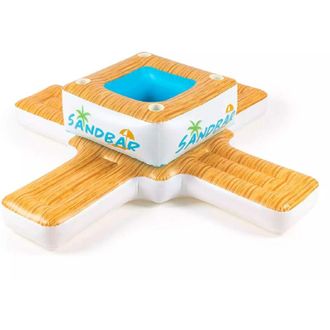 Bestway Colchoneta Hinchable Con Nevera Incorporada Sandbar 242x242x67 Cm Con 4 Plazas,nevera Y 4 Posavasos
