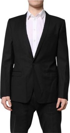Dolce & Gabbana Zwart Goud Single Breasted Pak Jas - Heren - Blazers - Zwart - L - Jassen