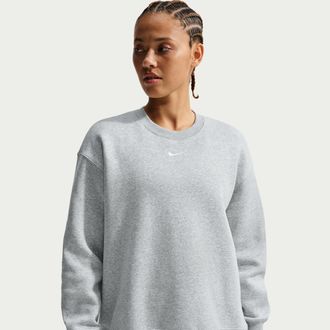 Nike Womens Nike Sportswear Phoenix Fleece Oversized Crew-Neck Sweatshirt in Grey | FZ4270-043