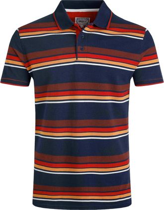 Weird Fish Heren Sunbury Stripe Organic Cotton Polo Shirt (Donkerblauw)