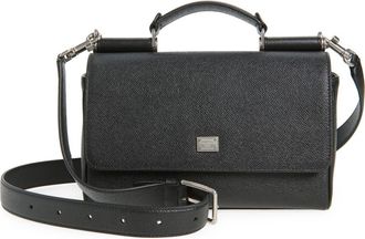 Dolce & Gabbana My Sicily Grained Leather Top Handle Bag in 80999 Nero at Nordstrom