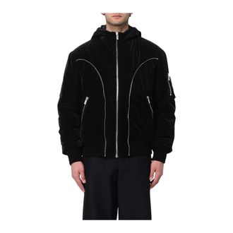 Versace Bomber Jackets, male, Black, Size: M Velvet Bomber Jacket