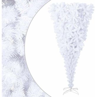 vidaXL &Aacute;rbol De Navidad Artificial Al Rev&eacute;s Con Soporte Blanco 240 Cm Vidaxl