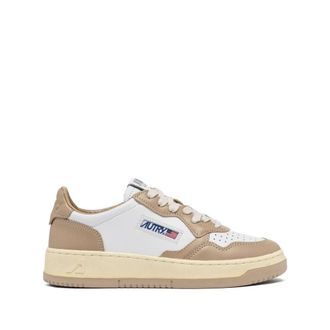 Autry Medalist Low Dames Wit/Beige Leer - Dames - Sneakers - Wit - 39 EU - Leer - Schoenen