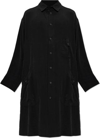 Yohji Yamamoto Oversized Shirt - Heren - Casual Overhemden - Zwart - L - Polyester - Overhemden