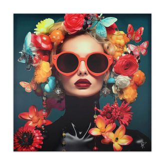 Arte Dal Mondo Adm - Print flowers and Butterflies 2